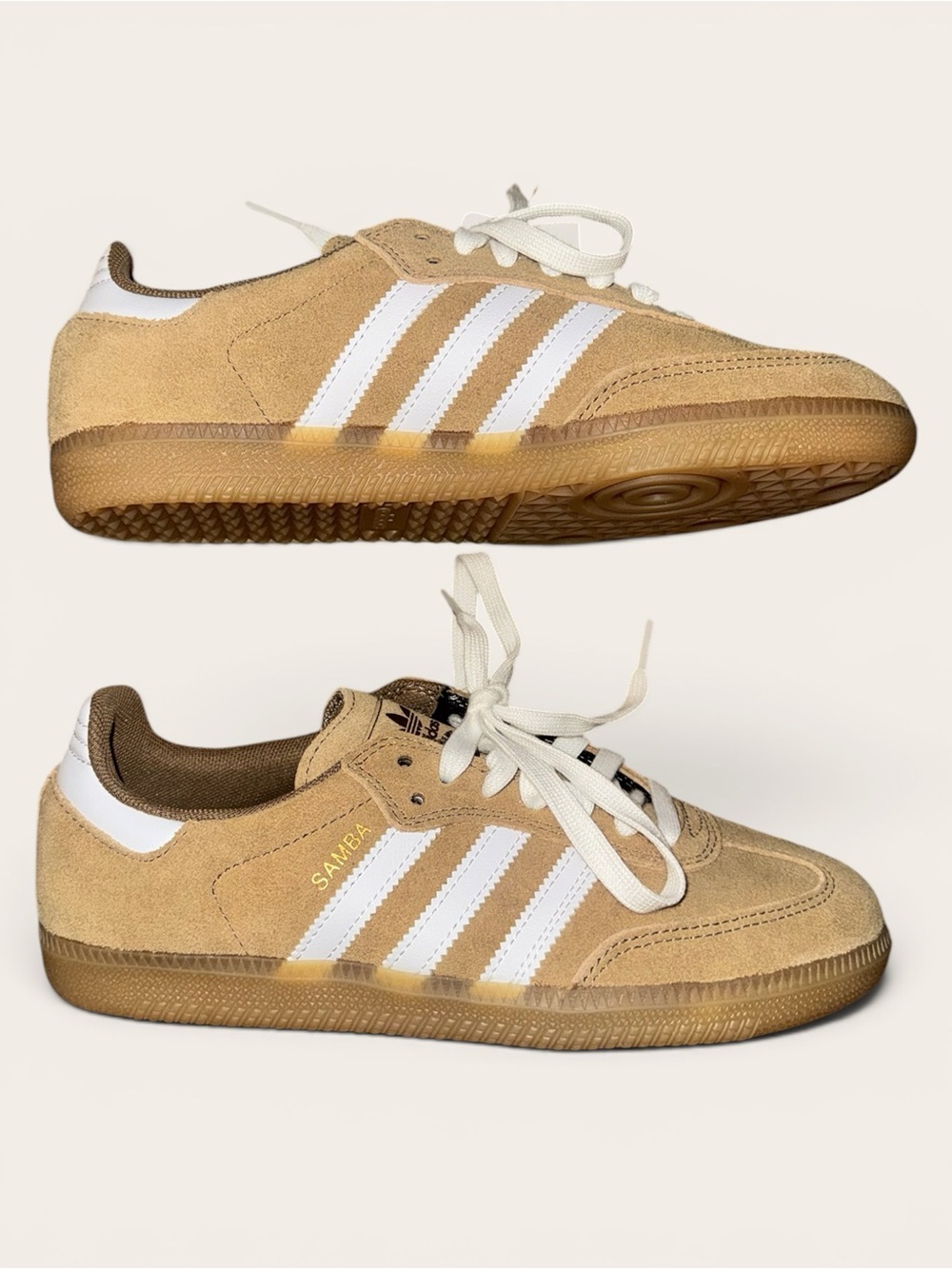 adidas Samba Suede Sneakers in Wheat and White NWOB Size 6.5M/7.5W